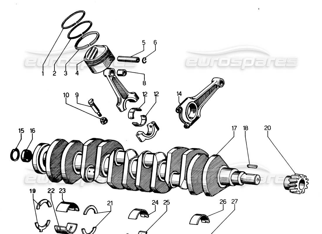 Lamborghini Espada crankshaft Parts Diagram