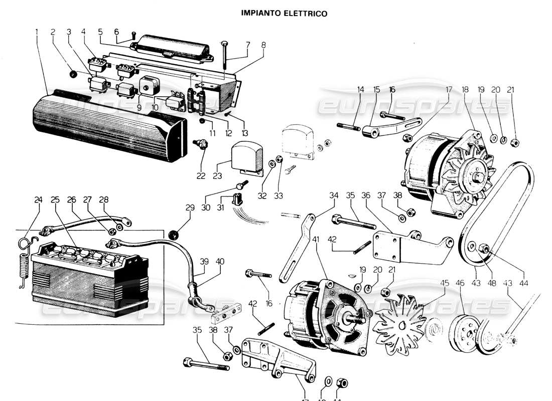 Lamborghini Espada Alternators Parts Diagram