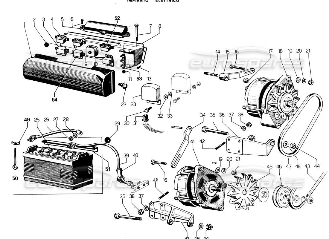 Lamborghini Espada Alternators (Automatic Transmission) Parts Diagram