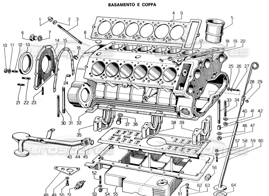 Lamborghini Espada crankcase Part Diagram
