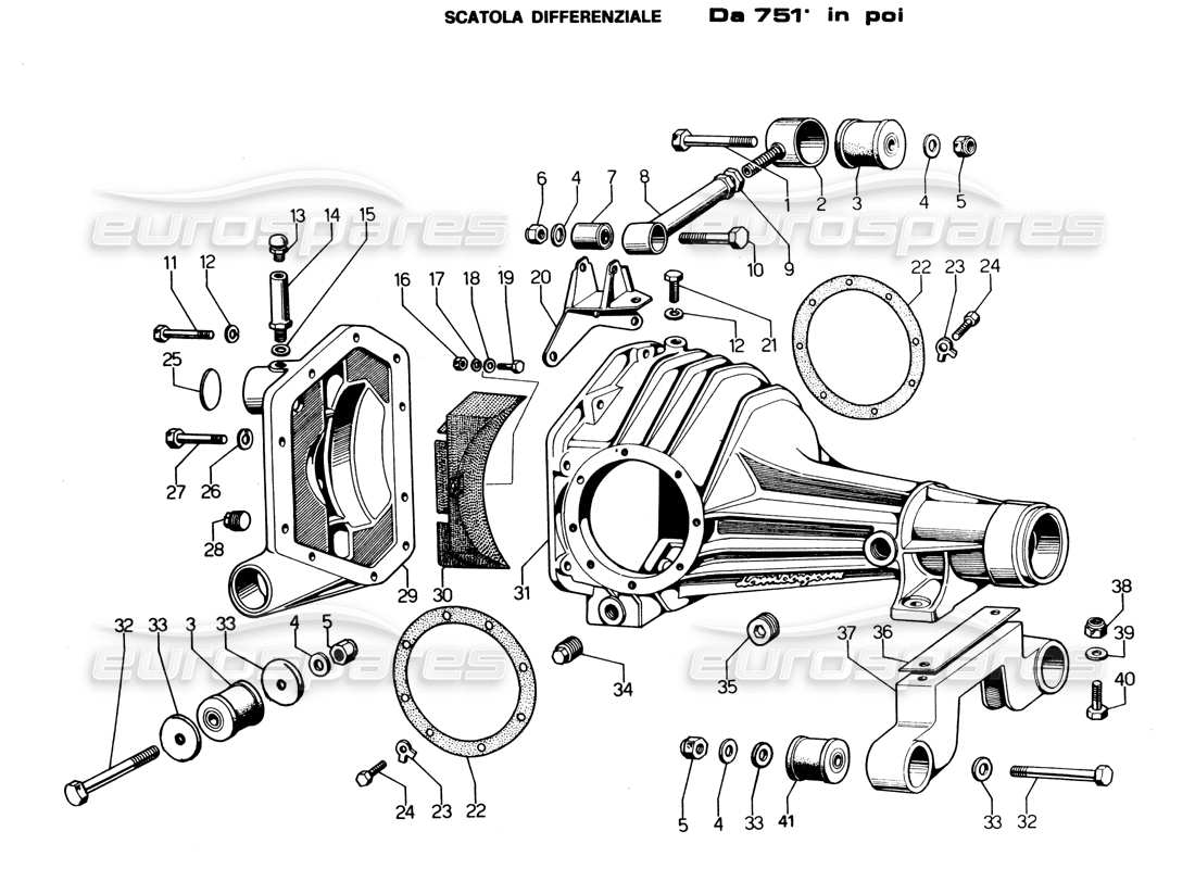 Lamborghini Espada DIFFERENTIAL Box (751 to poi) Parts Diagram