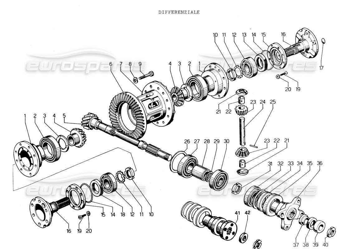 Lamborghini Espada DIFFERENTIAL Parts Diagram