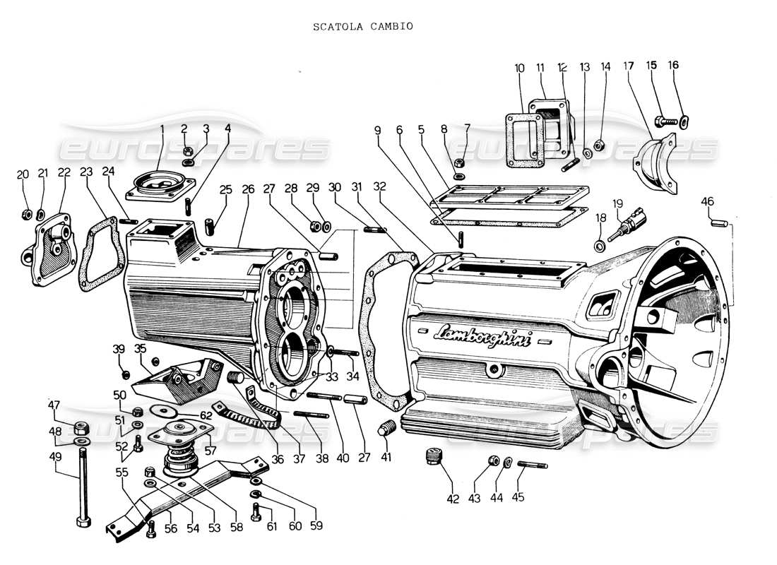 Lamborghini Espada GEARBOX Part Diagram