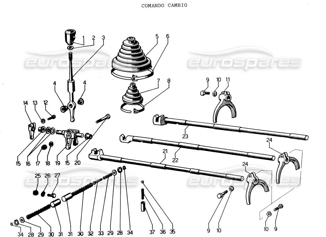 Lamborghini Espada Gearbox Linkage Part Diagram