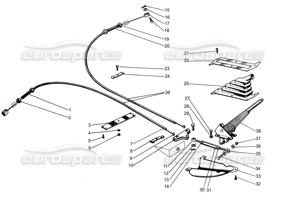 Lamborghini Espada Handbrake Series I Part Diagram