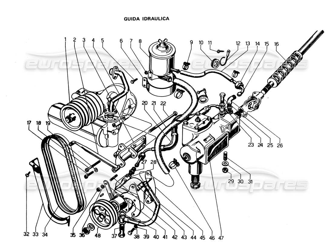 Lamborghini Espada POWER STEERING Parts Diagram