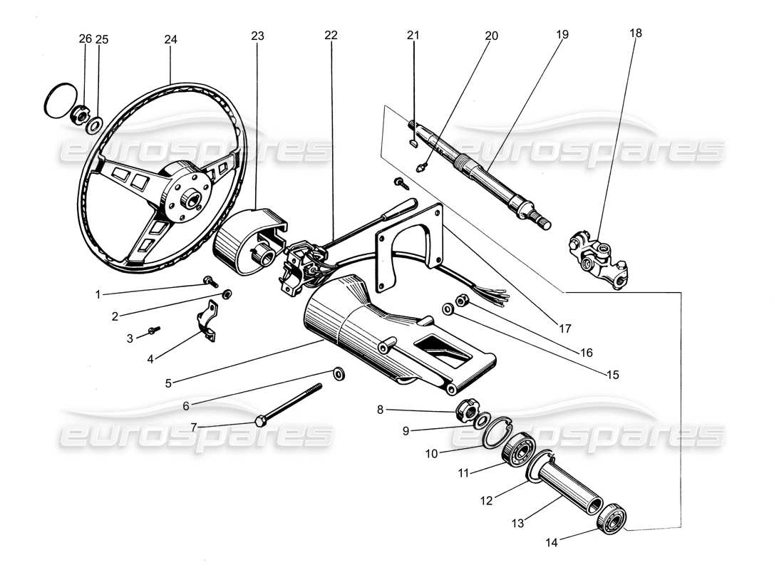Lamborghini Espada Steering Column Parts Diagram