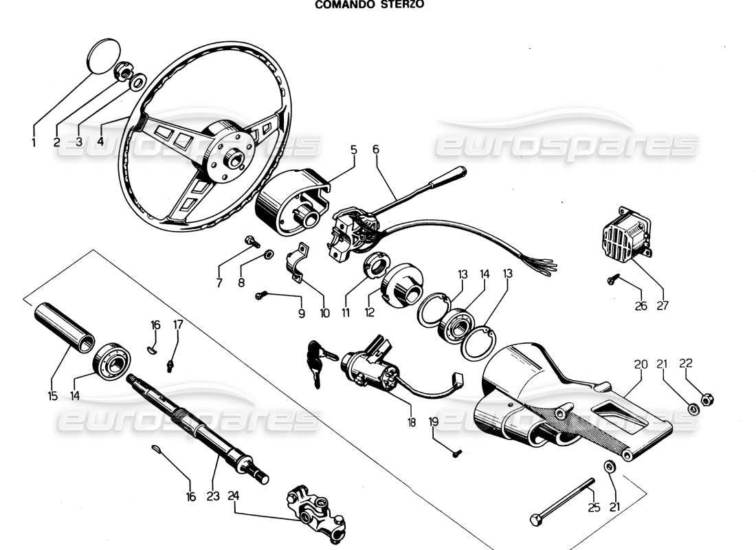 Lamborghini Espada Steering Column Parts Diagram
