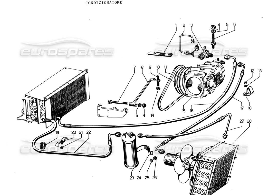 Lamborghini Espada Air-Con Parts Diagram