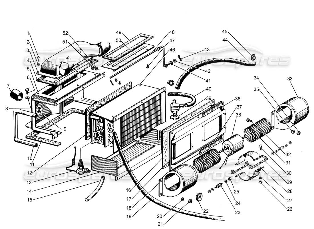 Lamborghini Espada Air-Con Matrix Parts Diagram