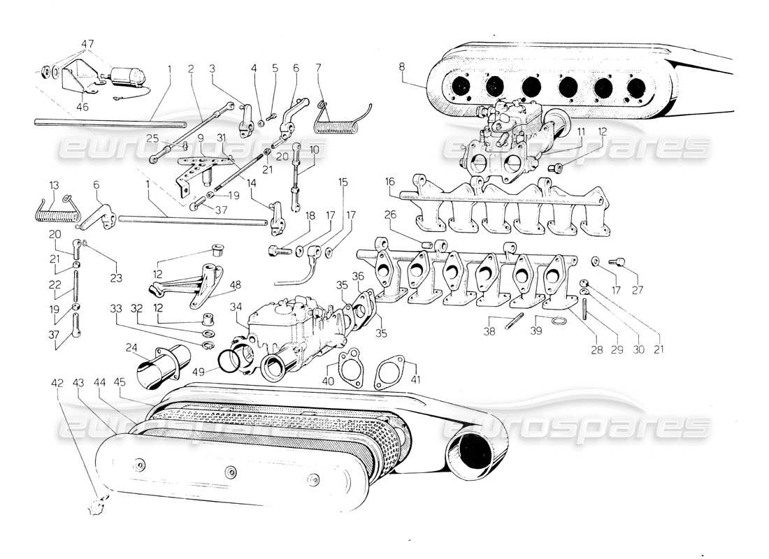 Lamborghini Countach LP400 fuel system Part Diagram