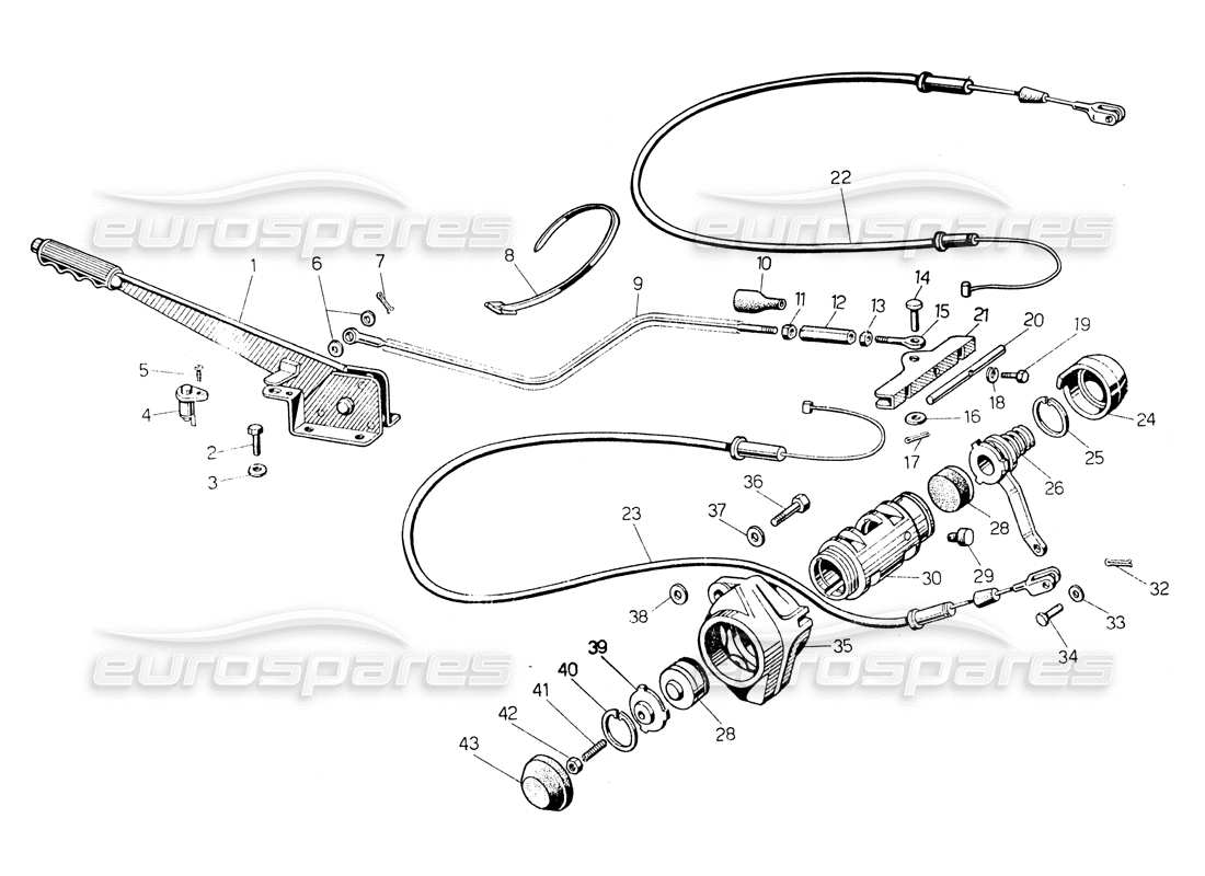 Lamborghini Countach LP400 Hand brake Part Diagram
