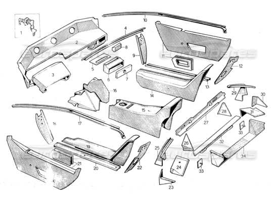 Countach LP400 Front suspension Parts Diagram (024)