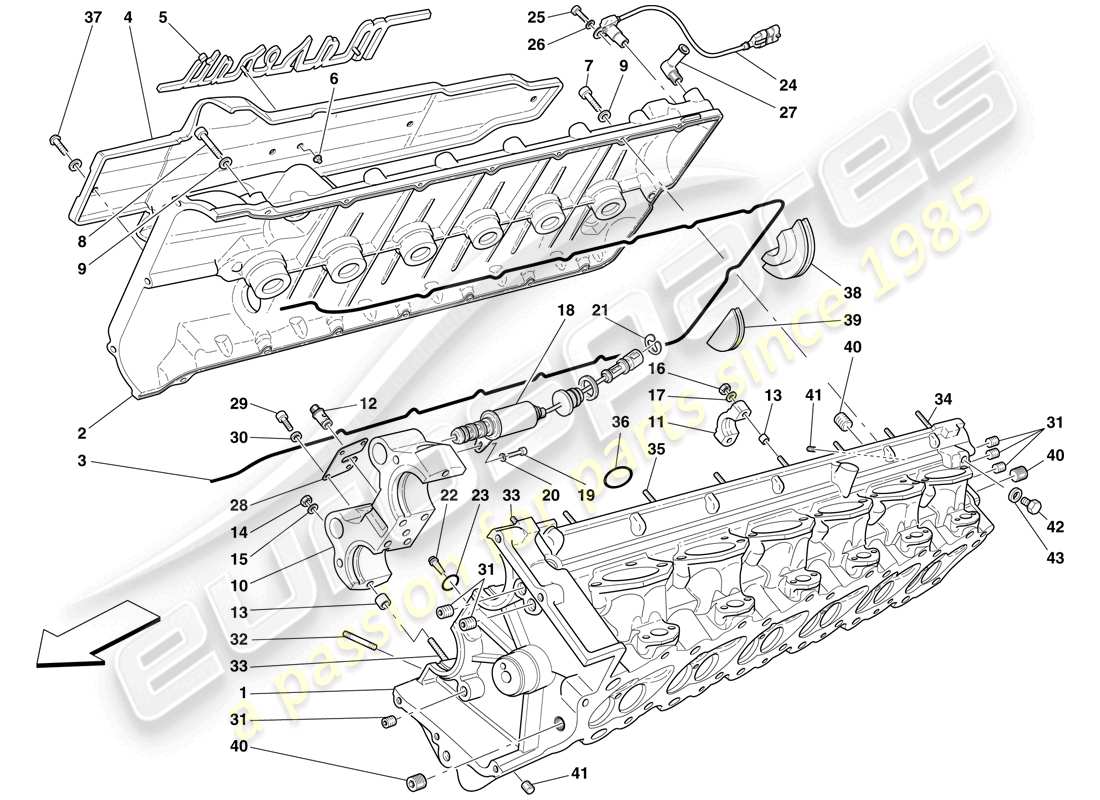 Maserati MC12 RH cylinder head Part Diagram