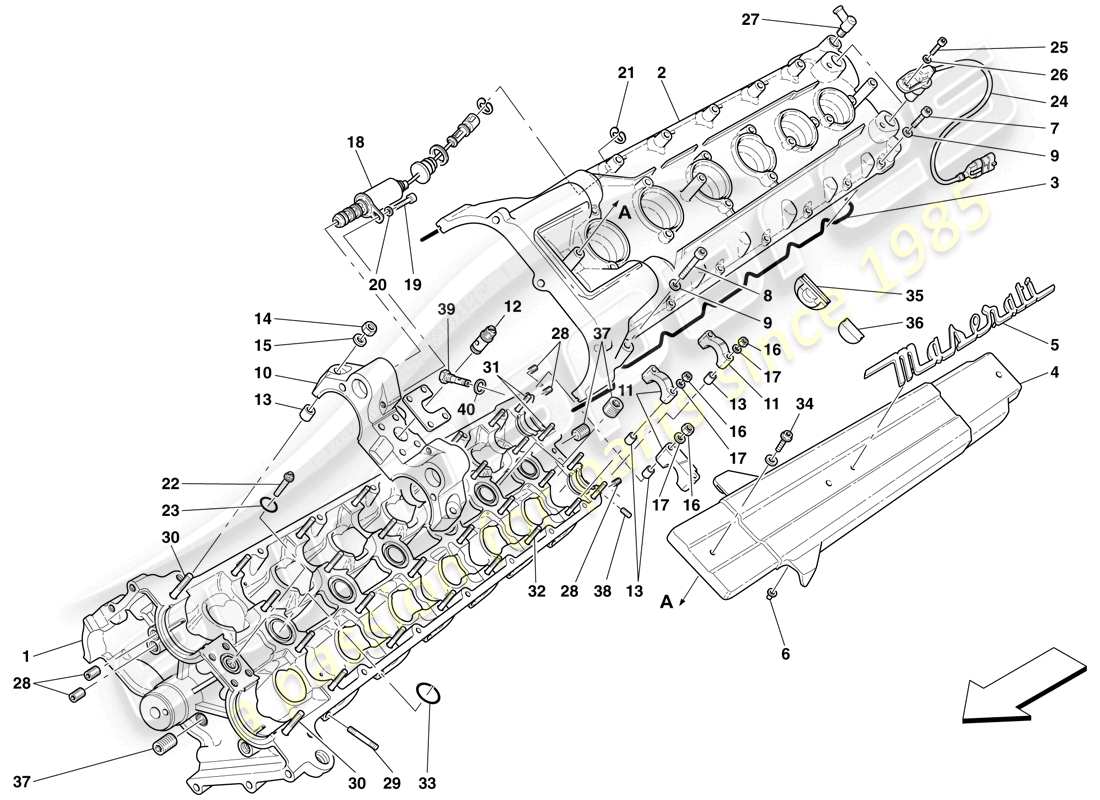 Maserati MC12 LH cylinder head Part Diagram