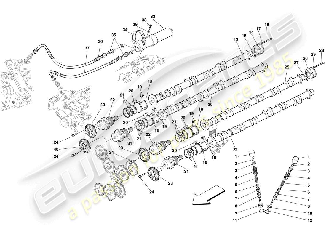 Maserati MC12 TIMING - TAPPETS AND SHAFTS Part Diagram