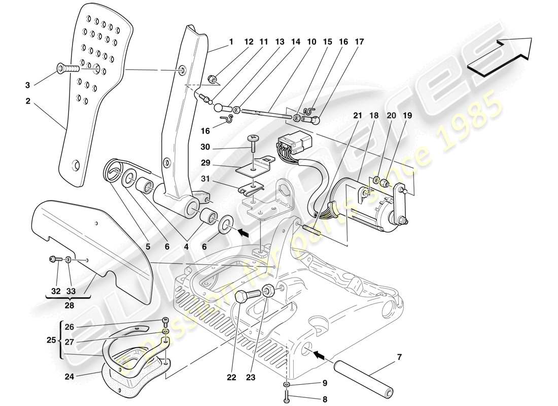 Maserati MC12 Electronic Accelerator Pedal Part Diagram