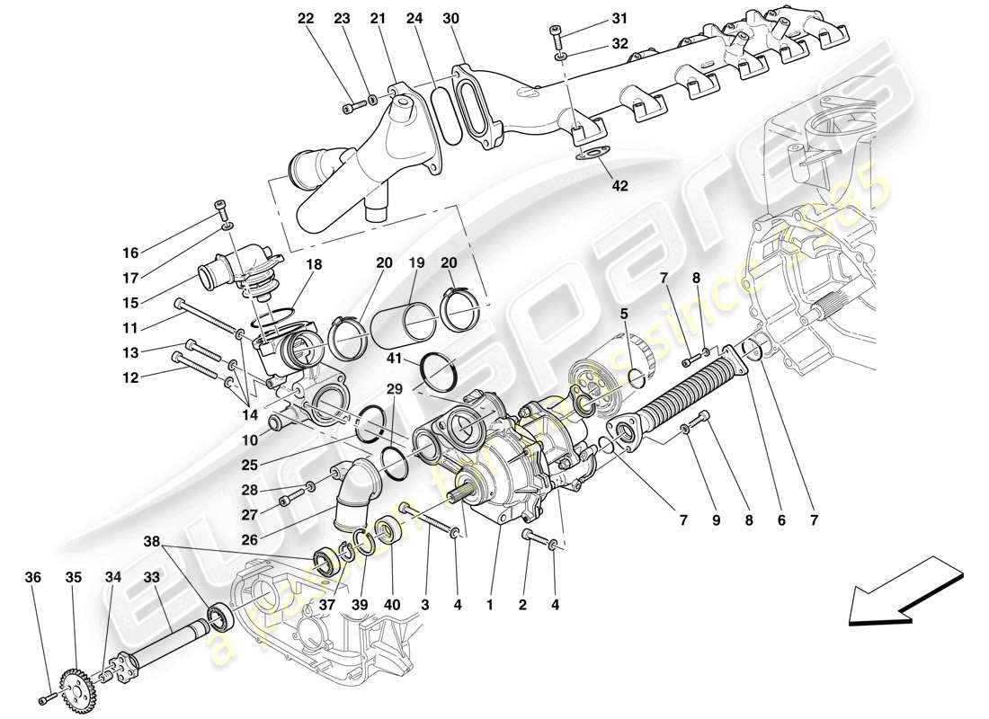 Maserati MC12 WATER/OIL PUMP Part Diagram