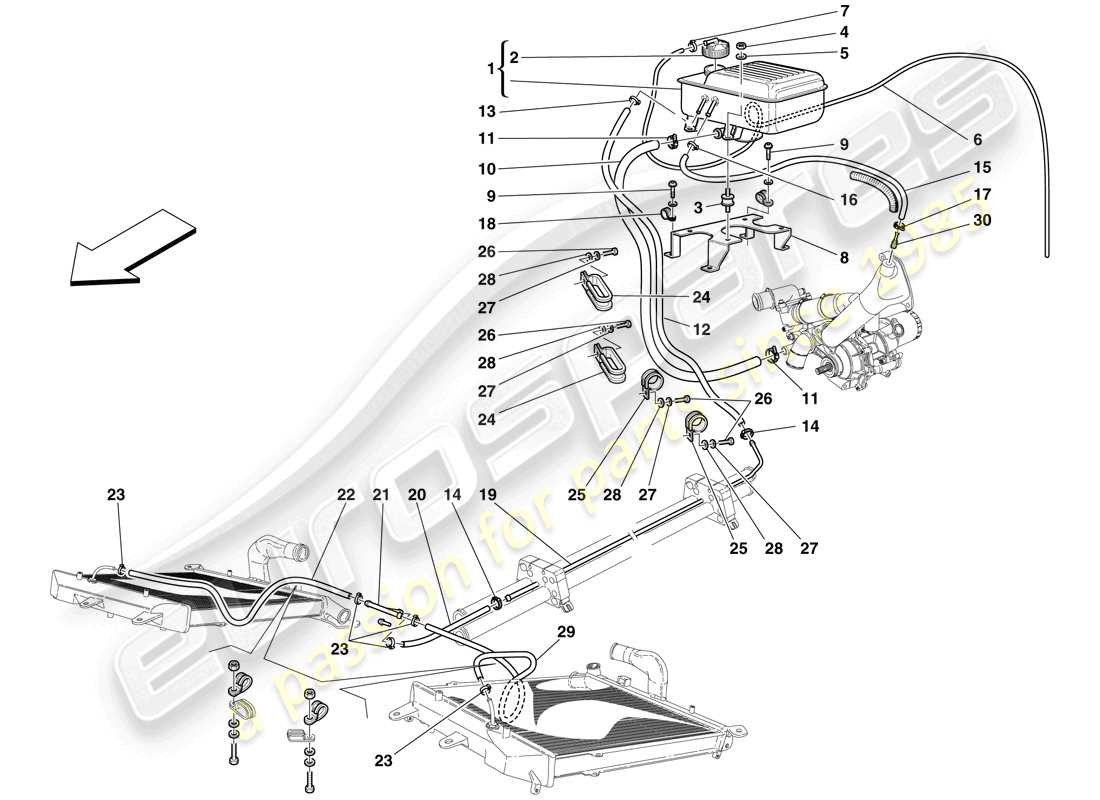 Maserati MC12 Nourice and Pipes Part Diagram