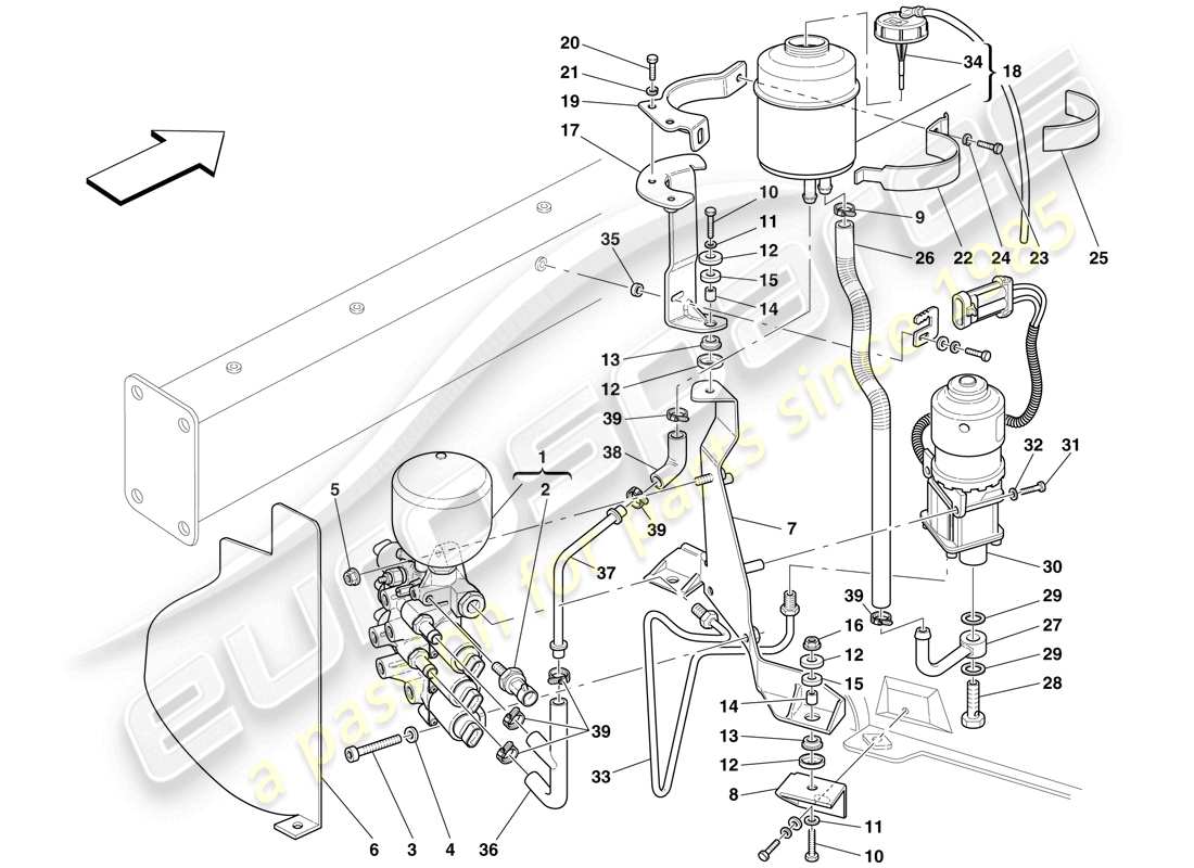 Maserati MC12 Power Unit and Tank Part Diagram