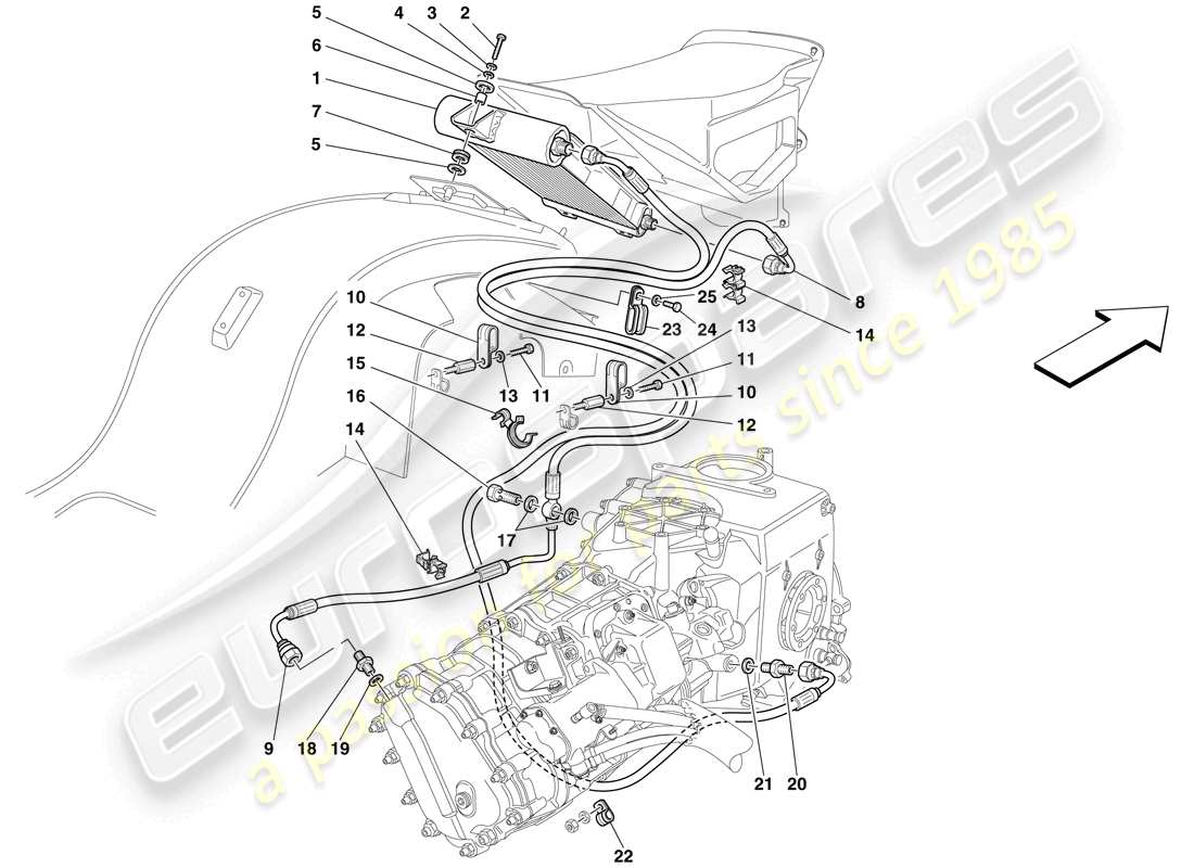 Maserati MC12 GEARBOX OIL COOLING SYSTEM Part Diagram
