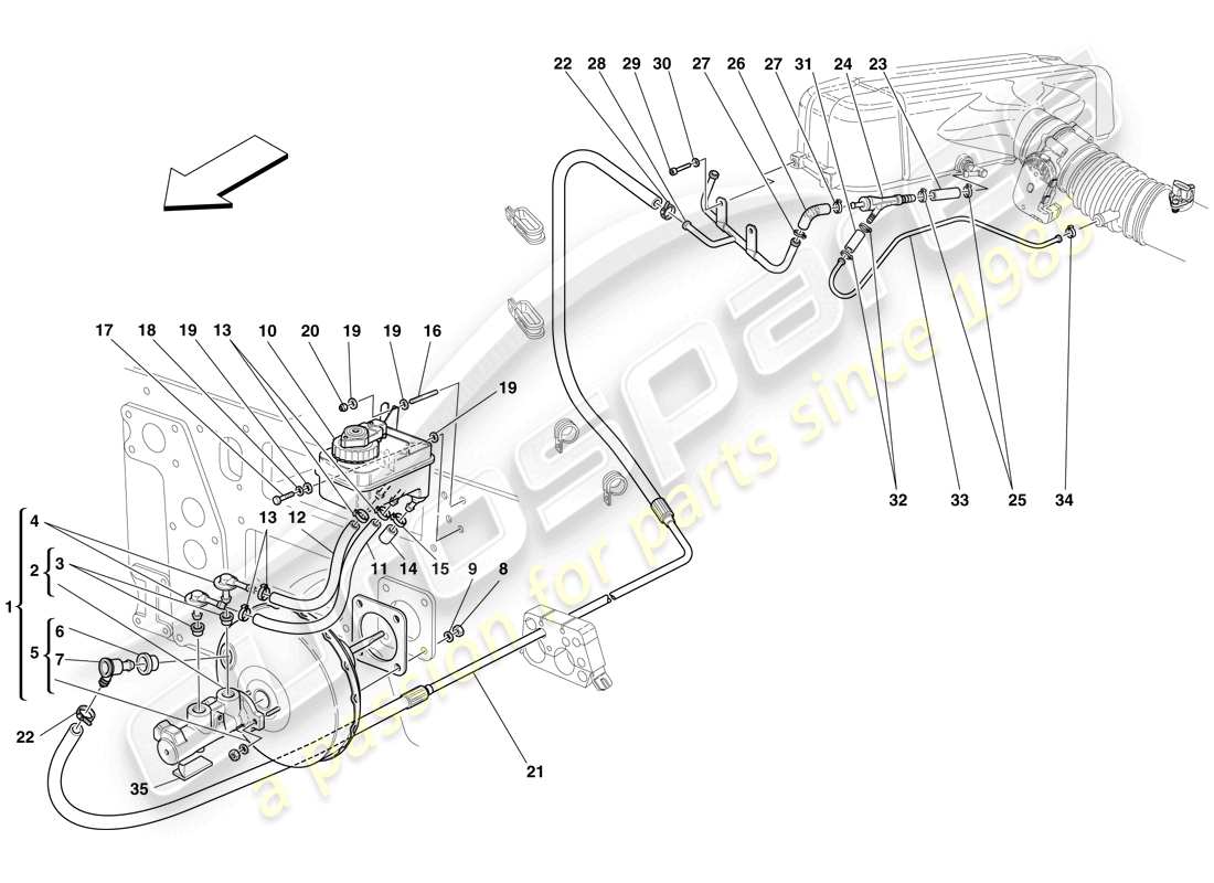 Maserati MC12 Brakes Hydraulic Controls and Brake Booster System Part Diagram