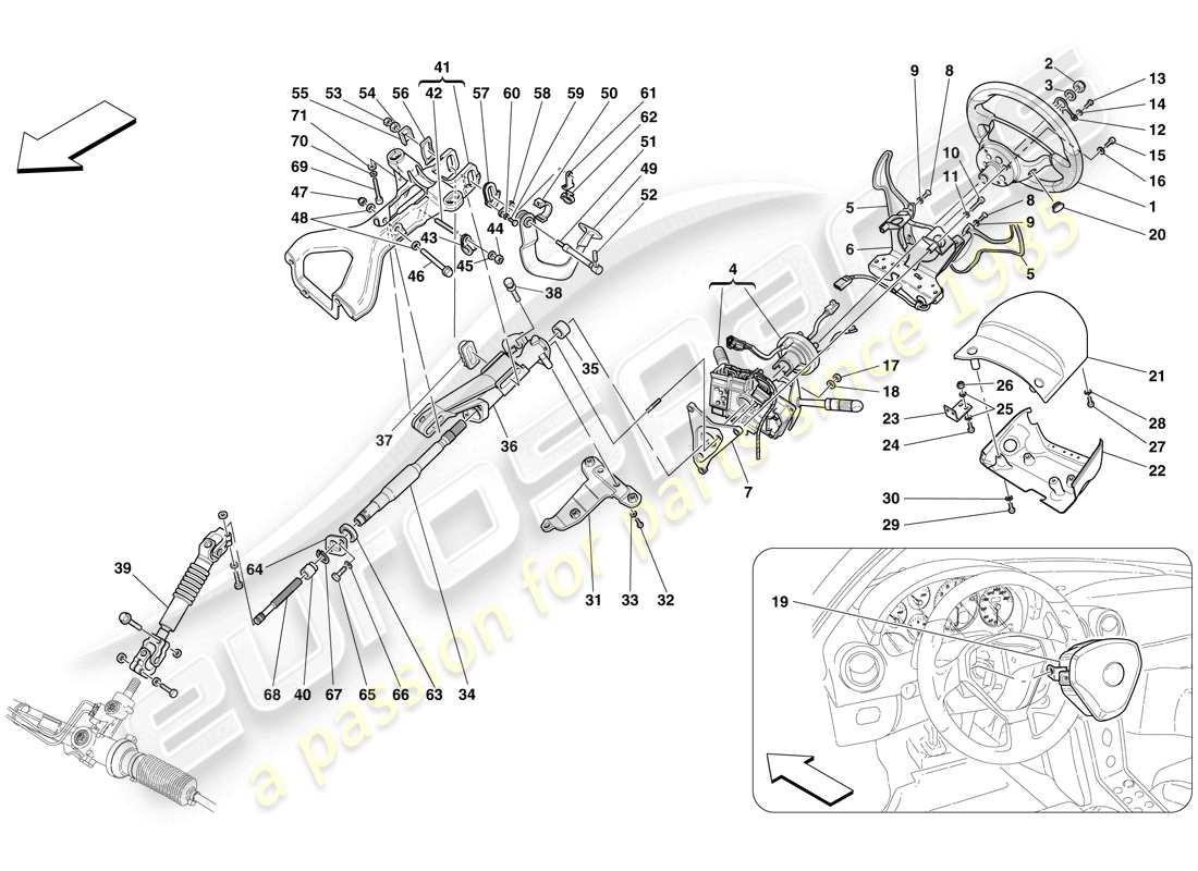 Maserati MC12 Steering Column Part Diagram