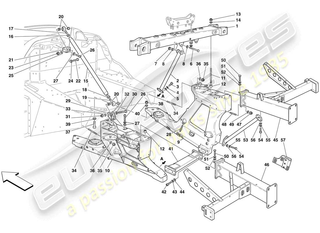 Maserati MC12 rear chassis Part Diagram