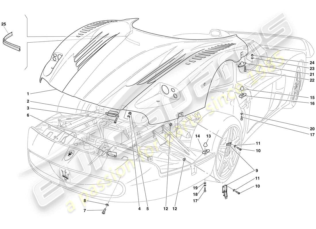 Maserati MC12 front lid Part Diagram