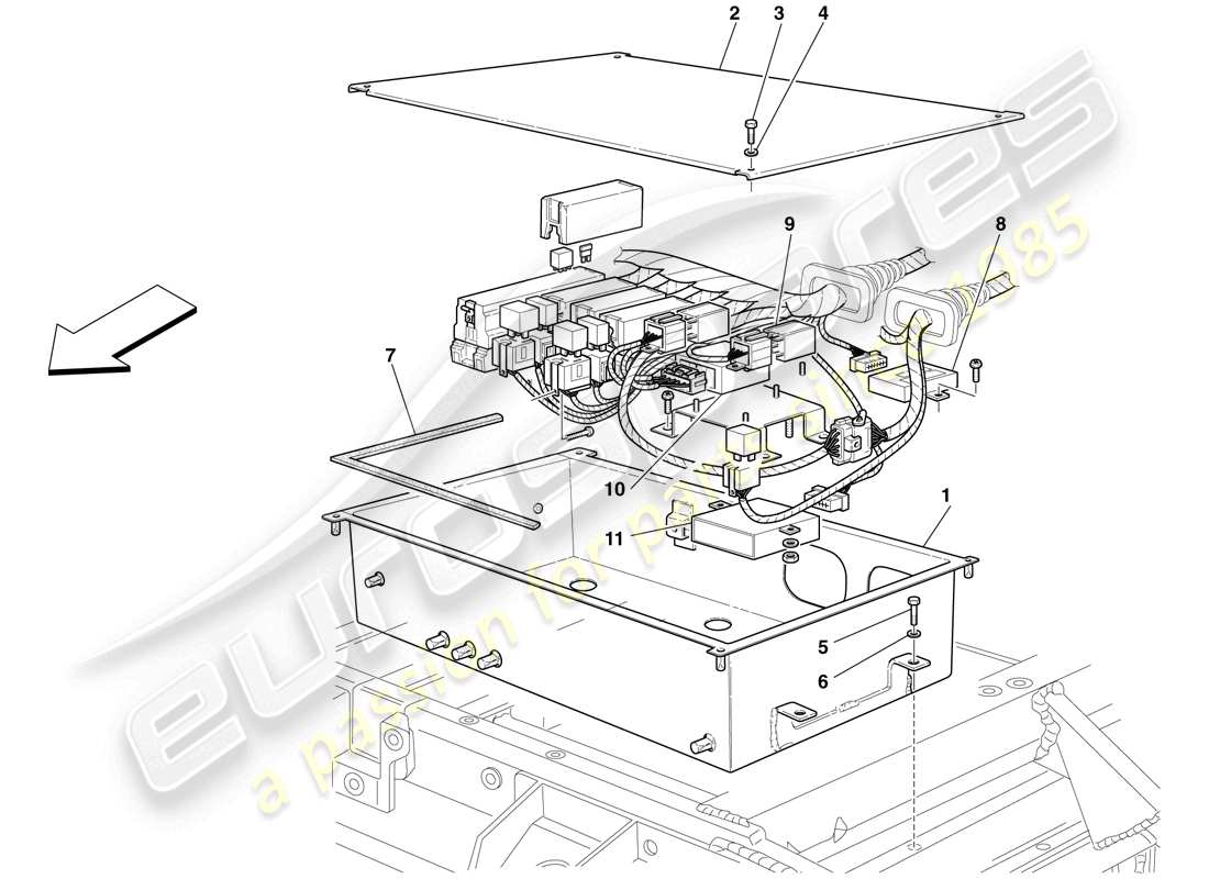 Maserati MC12 FRONT ELECTRICAL BOARDS Part Diagram