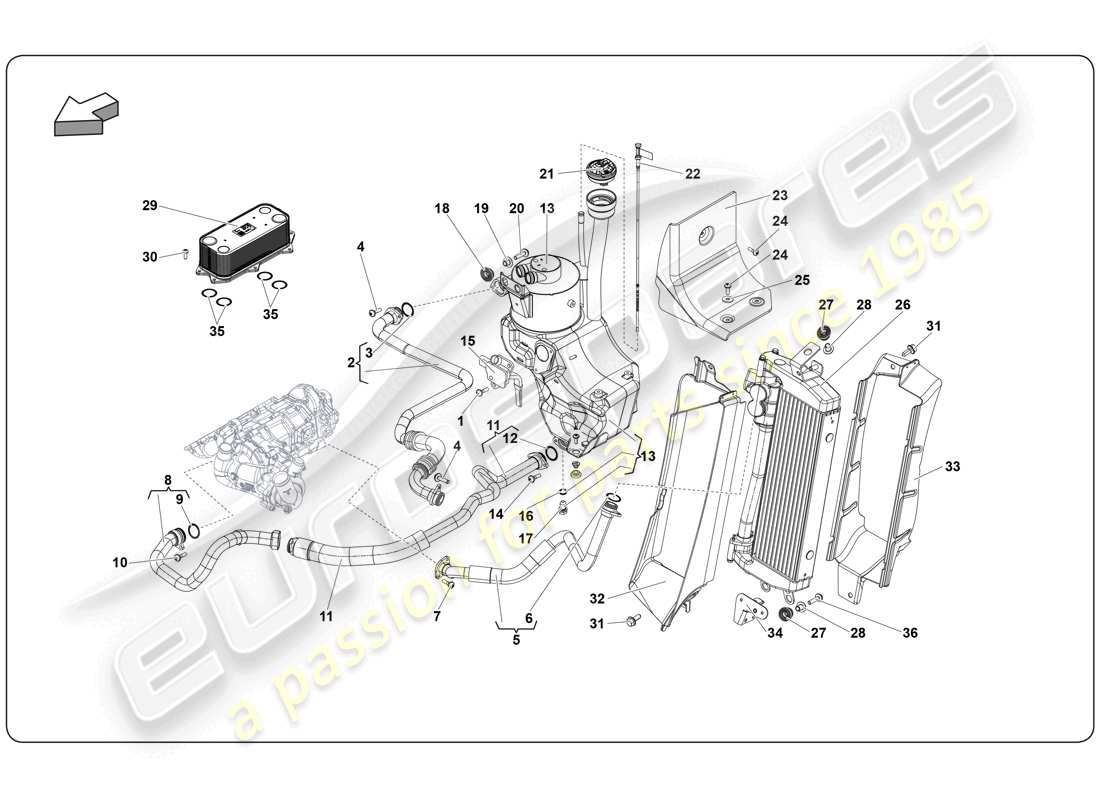Lamborghini Super Trofeo (2009-2014) OIL SYSTEM Part Diagram