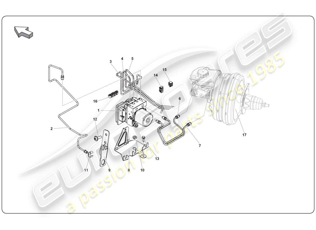 Lamborghini Super Trofeo (2009-2014) Brake System Part Diagram
