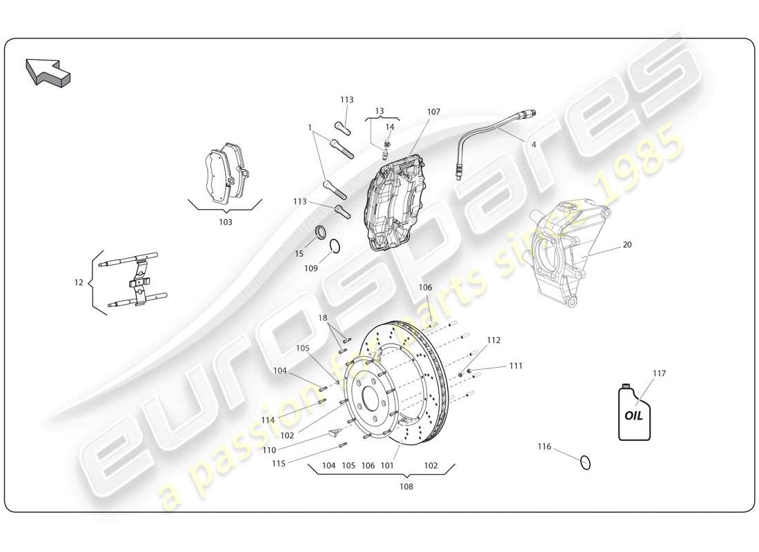 Lamborghini Super Trofeo (2009-2014) REAR BRAKE DISCS Part Diagram