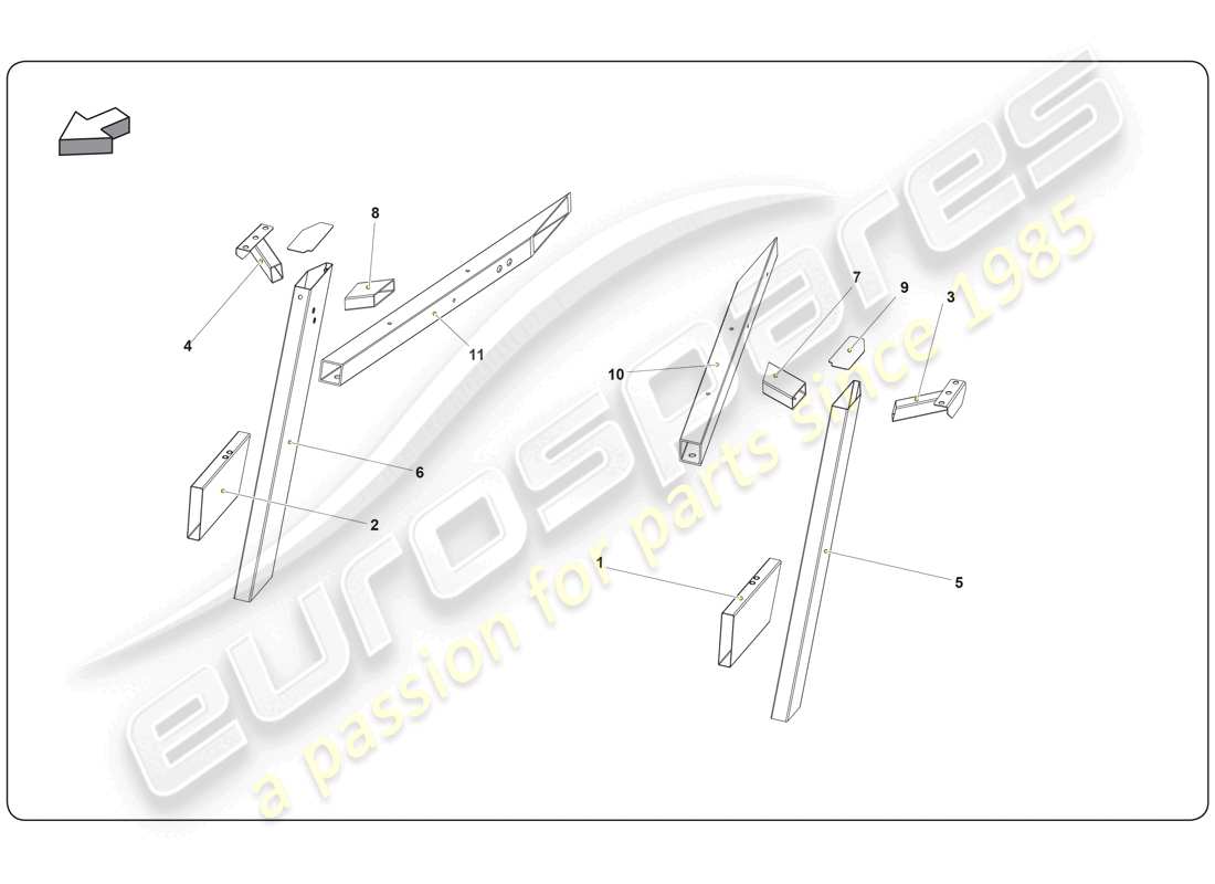Lamborghini Super Trofeo (2009-2014) CHASSIS ELEMENT Part Diagram