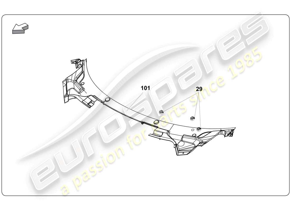 Lamborghini Super Trofeo (2009-2014) COVER Part Diagram