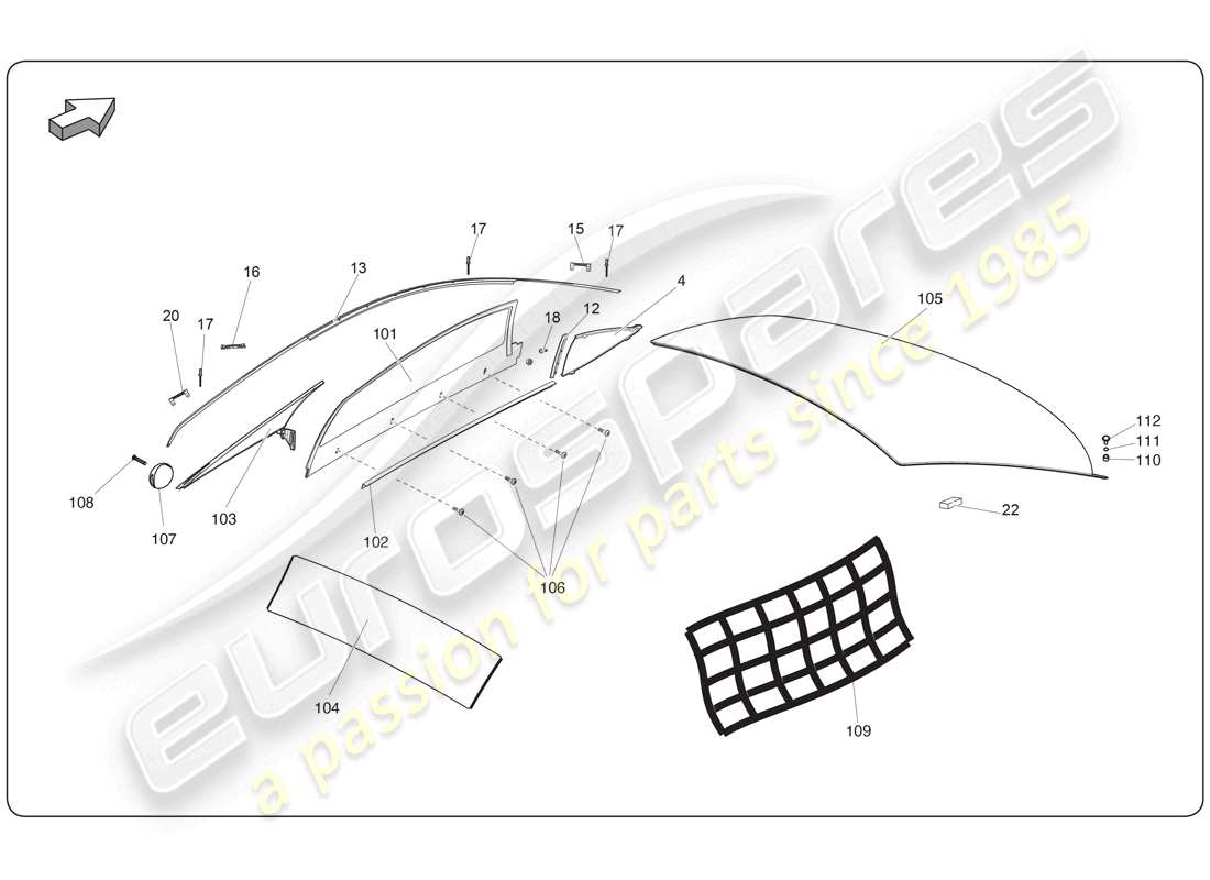 Lamborghini Super Trofeo (2009-2014) WINDOW Part Diagram
