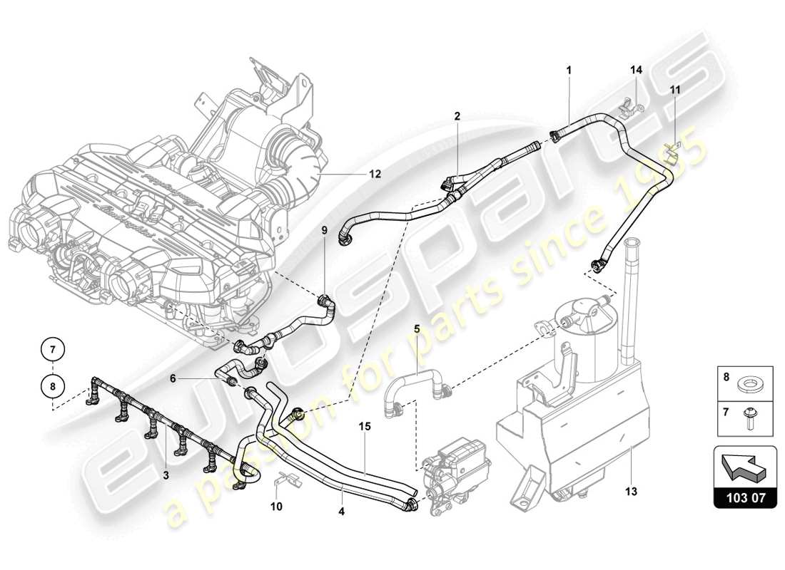 Lamborghini LP720-4 Coupe 50 (2014) VENTILATION FOR CYLINDER HEAD COVER Part Diagram