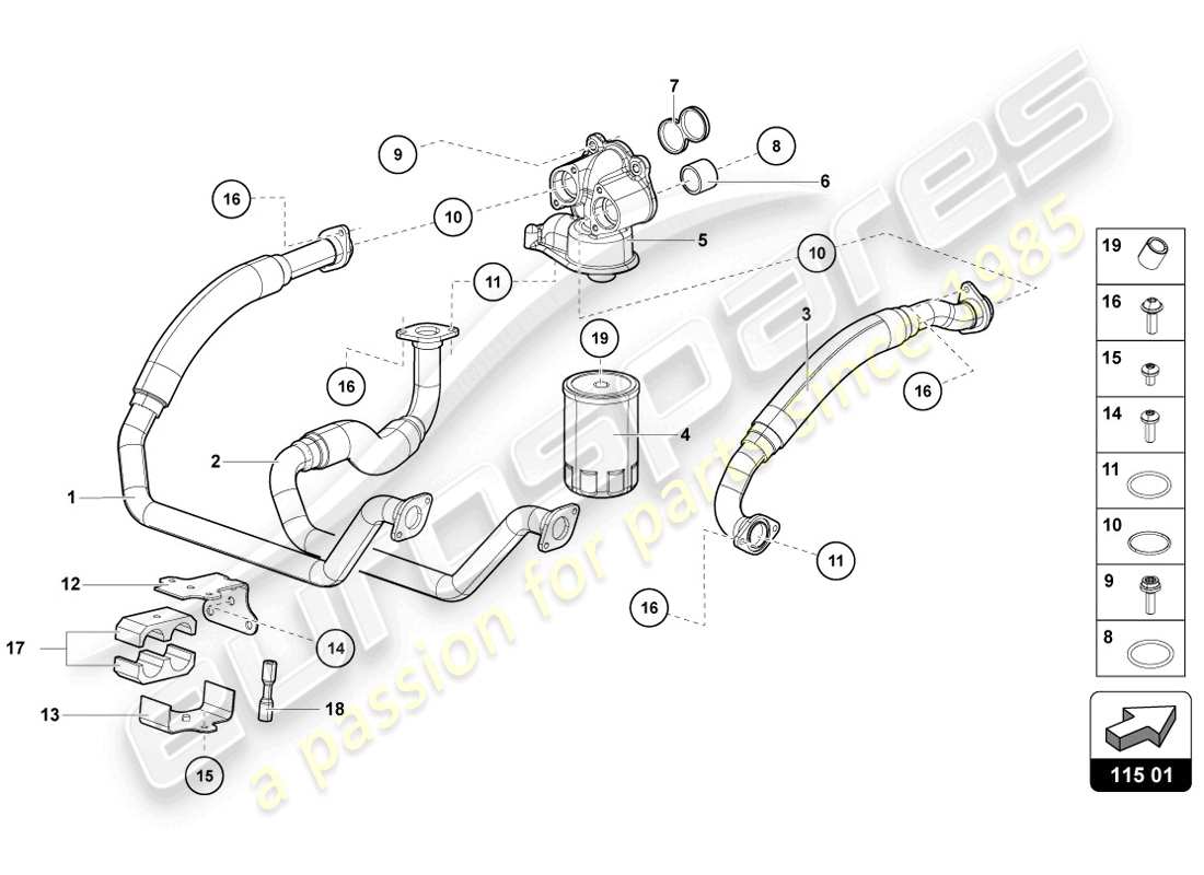 Lamborghini LP720-4 Coupe 50 (2014) OIL FILTER Part Diagram