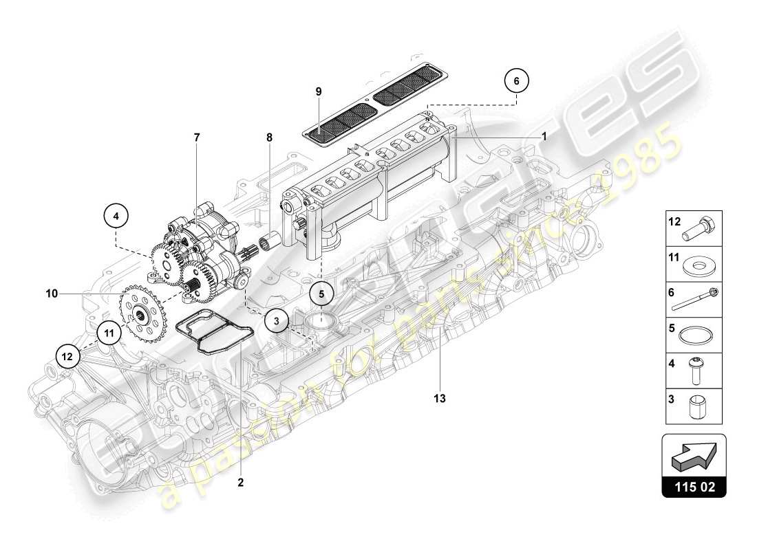 Lamborghini LP720-4 Coupe 50 (2014) oil pump Part Diagram