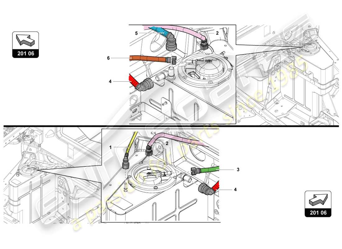 Lamborghini LP720-4 Coupe 50 (2014) fuel supply system Part Diagram