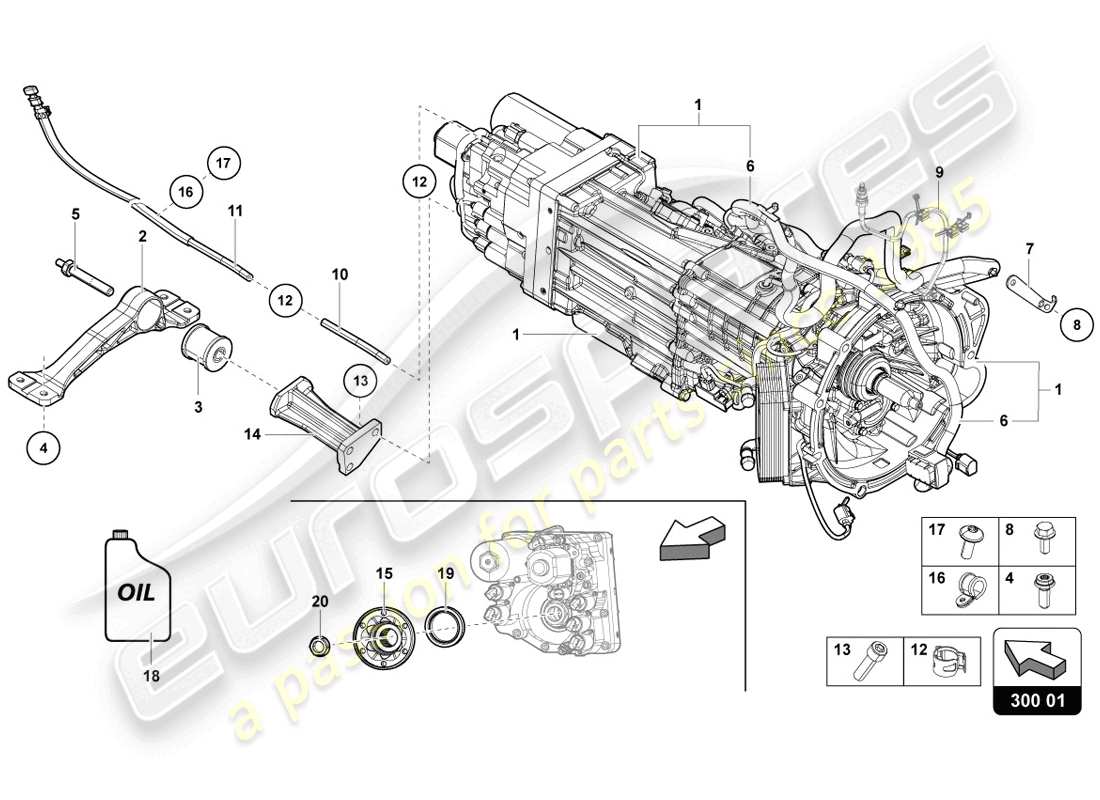 Lamborghini LP720-4 Coupe 50 (2014) 7-SPEED automatic gearbox Part Diagram