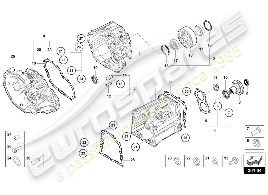Lamborghini LP720-4 Coupe 50 (2014) OUTER COMPONENTS FOR GEARBOX Part Diagram