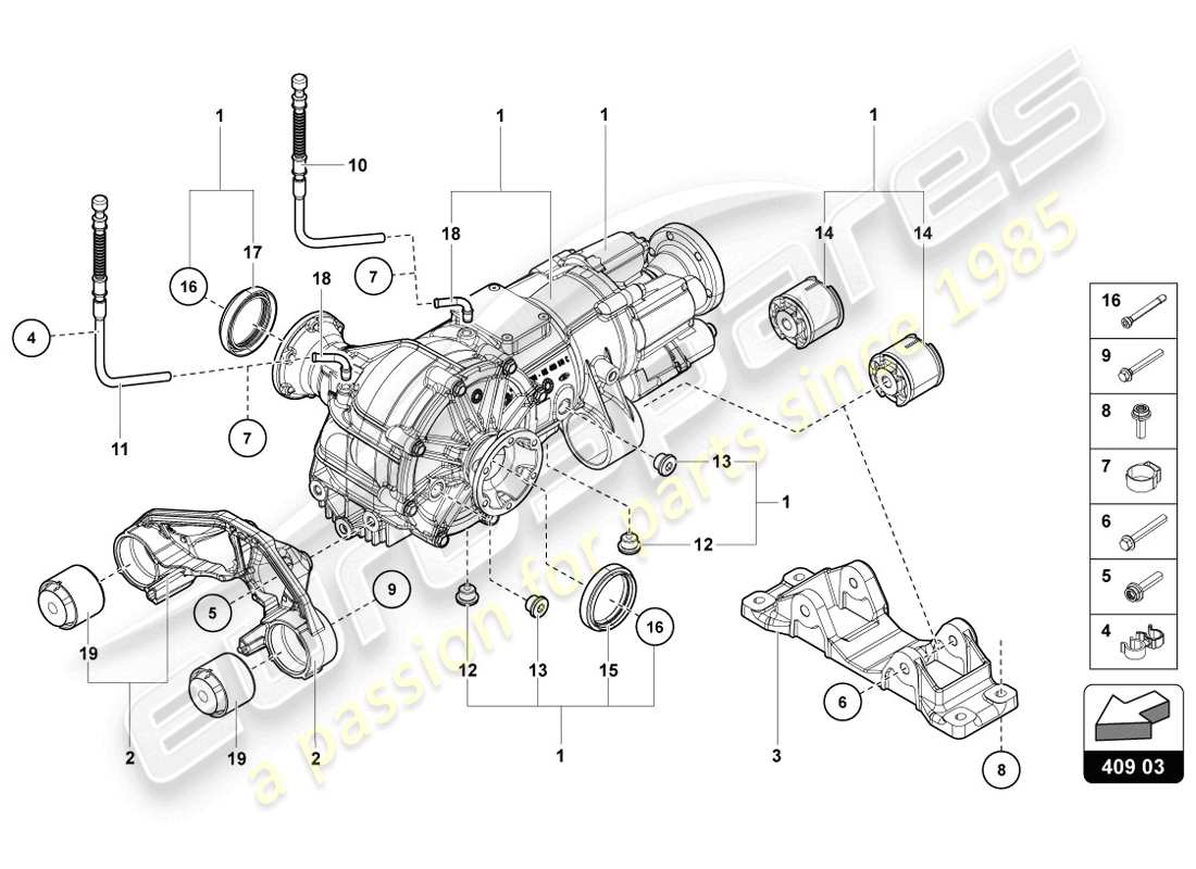 Lamborghini LP720-4 Coupe 50 (2014) FRONT AXLE DIFFERENTIAL WITH VISCO CLUTCH Part Diagram