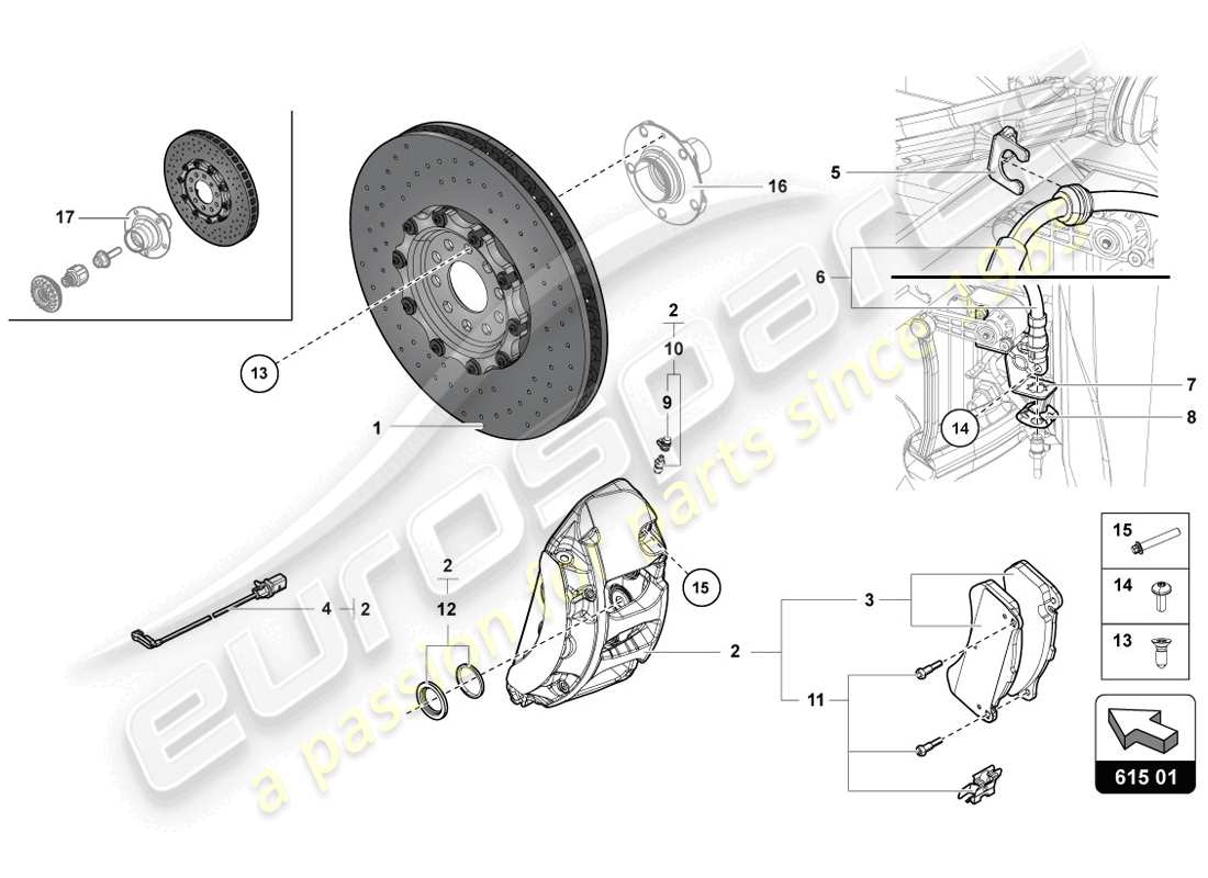 Lamborghini LP720-4 Coupe 50 (2014) BRAKE DISC Part Diagram
