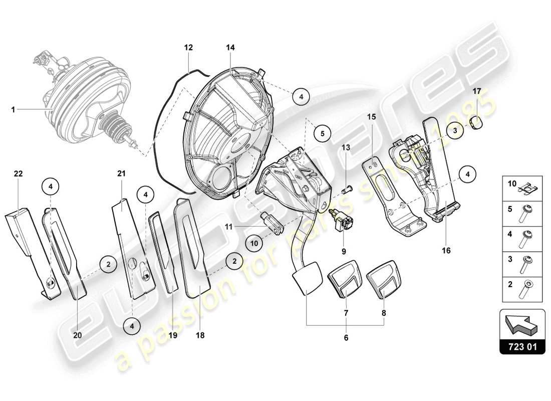 Lamborghini LP720-4 Coupe 50 (2014) BRAKE AND ACCEL LEVER MECH Part Diagram
