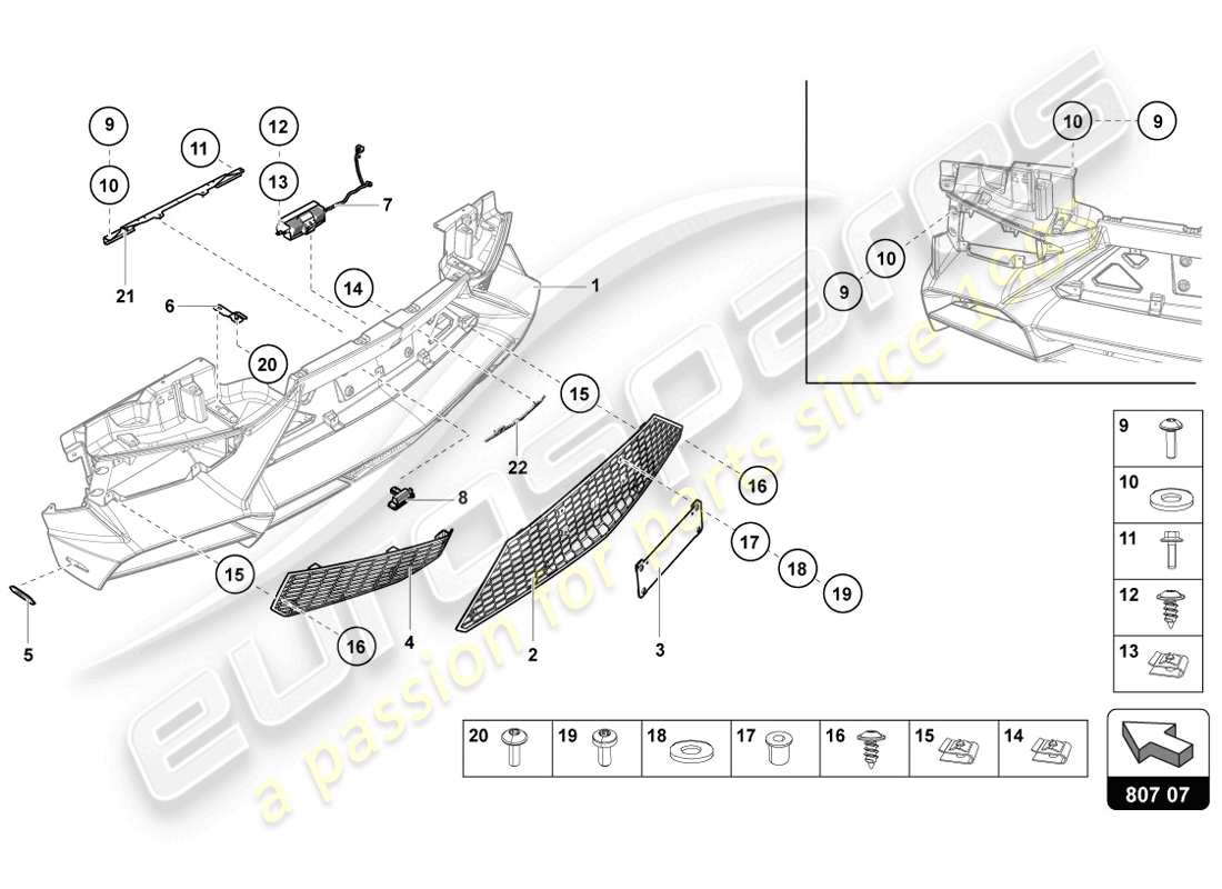 Lamborghini LP720-4 Coupe 50 (2014) BUMPER Part Diagram