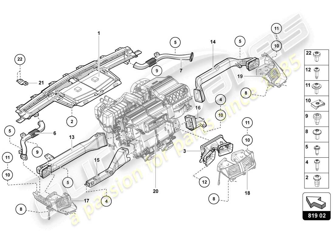 Lamborghini LP720-4 Coupe 50 (2014) AIR GUIDE CHANNEL Part Diagram