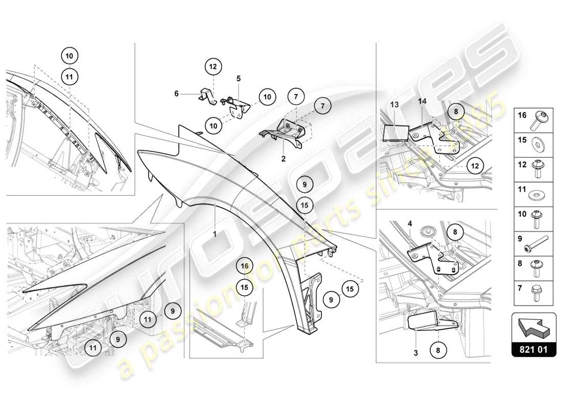 Lamborghini LP720-4 Coupe 50 (2014) WING Part Diagram