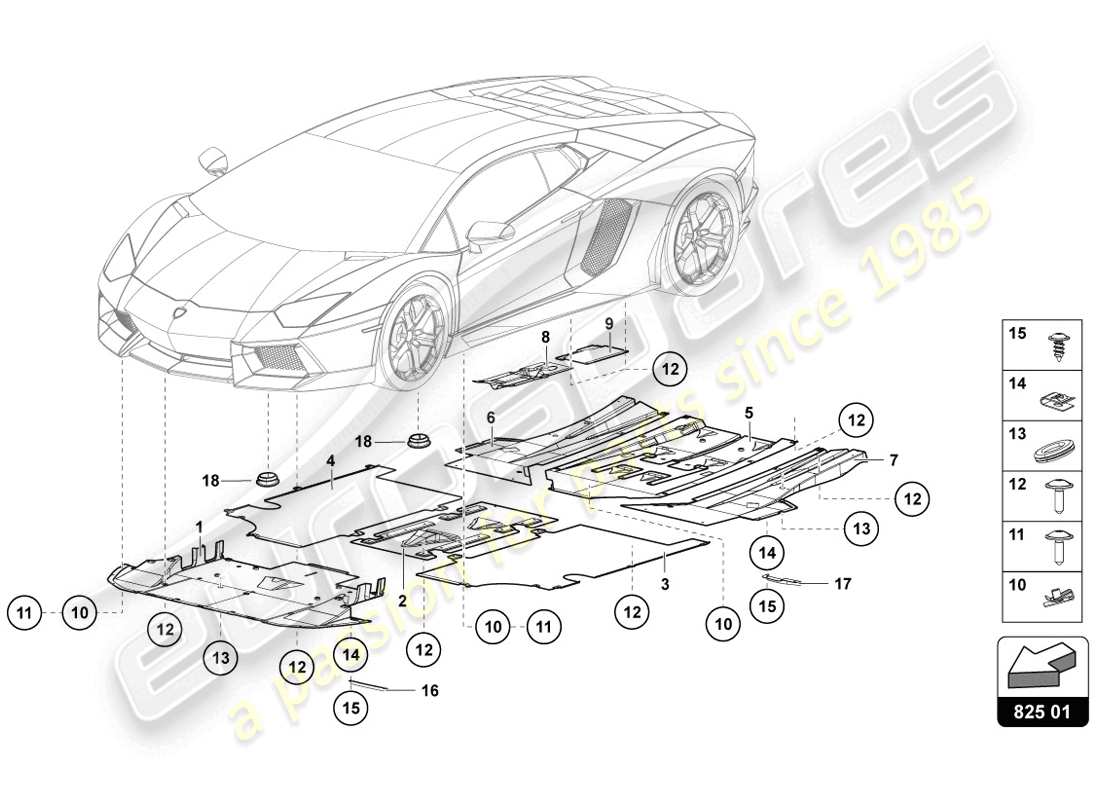 Lamborghini LP720-4 Coupe 50 (2014) TRIM PANEL FOR FRAME LOWER SECTION Part Diagram