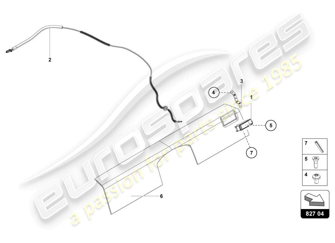 Lamborghini LP720-4 Coupe 50 (2014) RELEASE LEVER Part Diagram